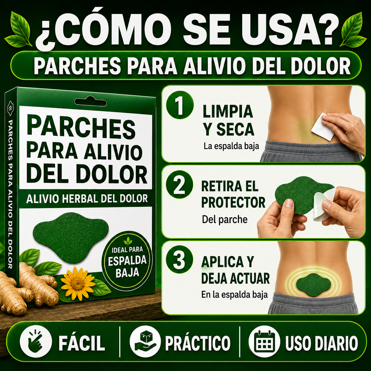 HerbalPatch™ - Alivio herbal para espalda, cintura y tensión muscular
